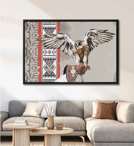 لوحة صقر بتصميم نجدي