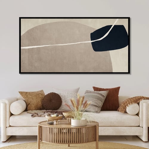 لوحة تجريدية بيج وأسود