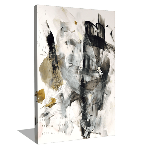 لوحة تجريدية أبيض وأسود