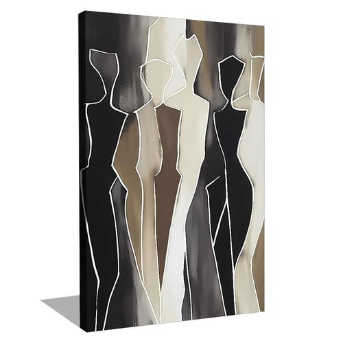 لوحة فنية قماشية بنية اللون