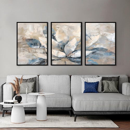 لوحات ثلاثية زهرة مودرن