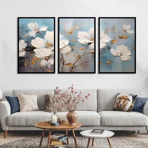 لوحات ثلاثية زهور