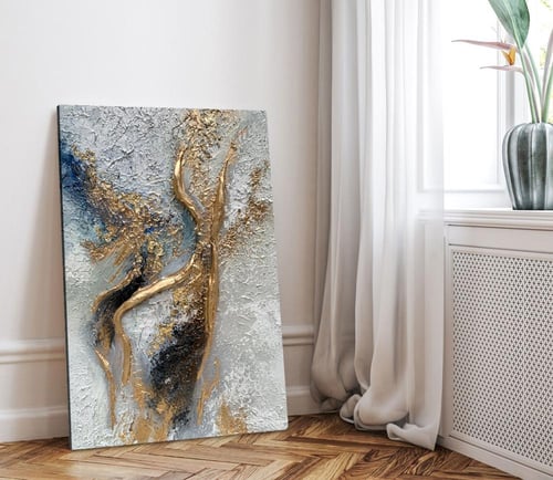 لوحة تجريدية بألوان طبيعية