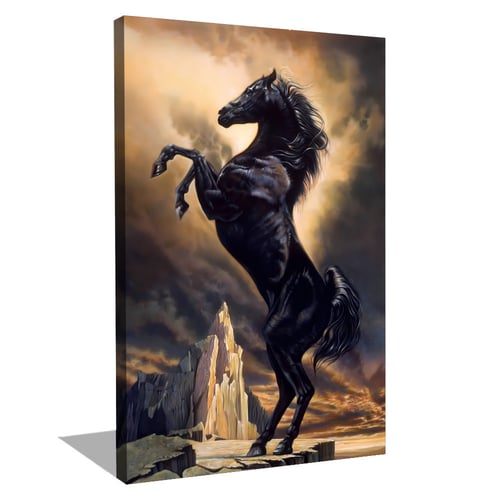 لوحة فنية خيل أسود