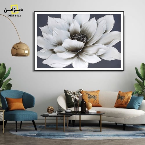 لوحة فنية وردة بيضاء