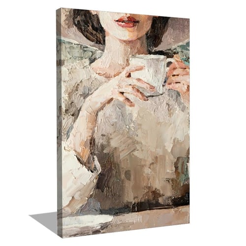 لوحة فنية لحظات القهوة