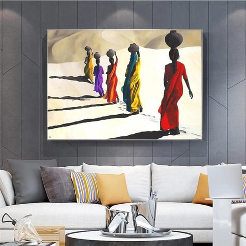 لوحه فتيات تمشي في الصحراء