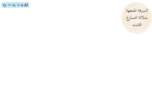 عرض بوربوينت درس الحركة بتسارع ثابت (حصتين)