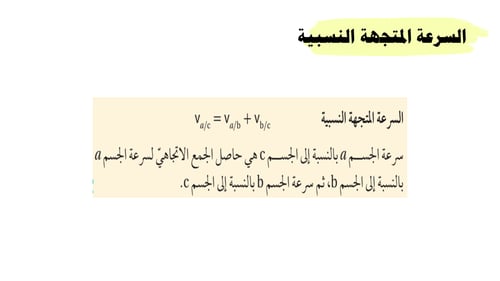 عرض بوربوينت درس السرعة المتجهة النسبية (حصة واحدة...