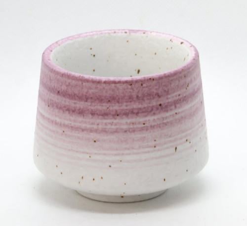 كوب سيراميك بتصميمها حجري - 180 مل وردي و أبيض