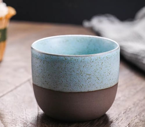 كوب سيراميك مطلي بالفخار 120 ملي ألوان متعددة