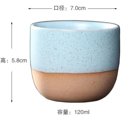 كوب سيراميك مطلي بالفخار 120 ملي ألوان متعددة