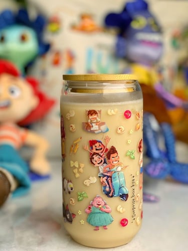 كوب لوكا مع غطا و مصاص