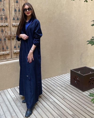 ‎ عبايه شتويه شامواه كحلي مع مخمل كحلي +سكارف كحلي...