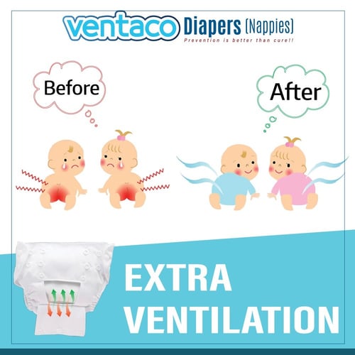 حفاضة قماشية للطفل مع تهوية اضافية