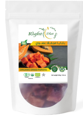 بابايا مجفف عضوي رايت دايت