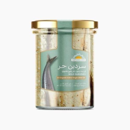 سردين حر في زيت زيتون بكر رفيع عضوي 195جم