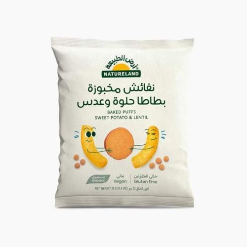 نفائش مخبوزة بطاطا حلوة وعدس عضوي 12جم