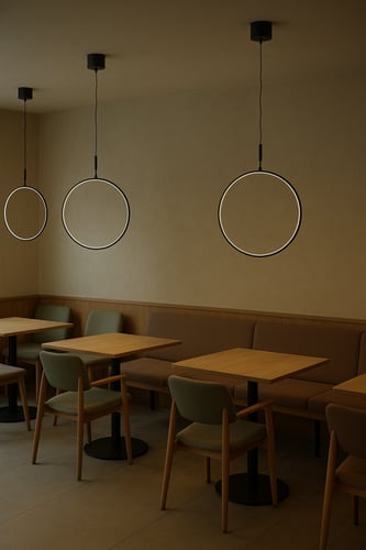 علاقي دائري مودرن أسود | قطر 40 سم | كود 2023195