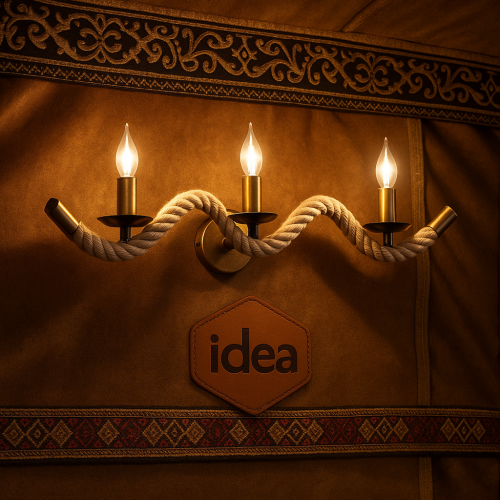 أبليك جداري تراثي حبل 3 لمبات L0068 | تصميم كلاسيك...