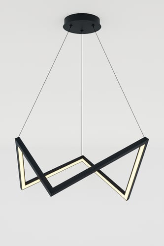 ثريا مودرن معلقة بتصميم هندسي فخم – أسود، 40 وات،...