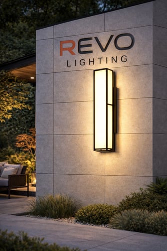 فانوس جداري خارجي بلاستيك LED أسود بإضاءة صفراء OU...