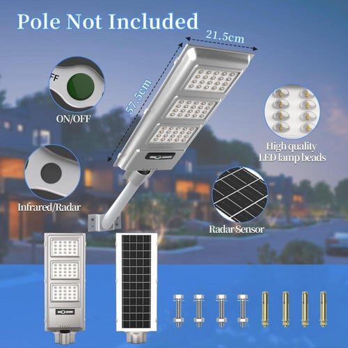 كشاف شارع شمسي 200 واط | مستشعر رادار ذكي | إضاءة...