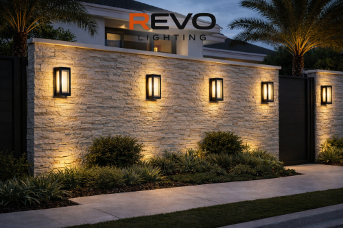 جداري خارجي LED مربع زاوية 30 واط بإضاءة صفراء وجر...