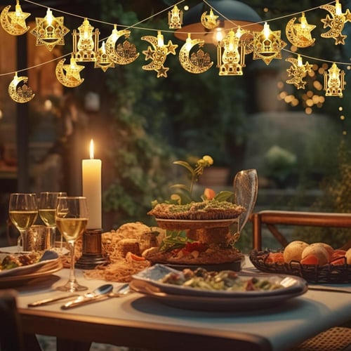 زينة فانوس وهلال ونجمة 3متر طول نزول 10 سم ويمكنك...