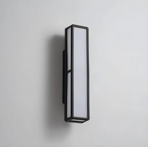 فانوس جداري خارجي بلاستيك LED أسود بإضاءة صفراء OU...