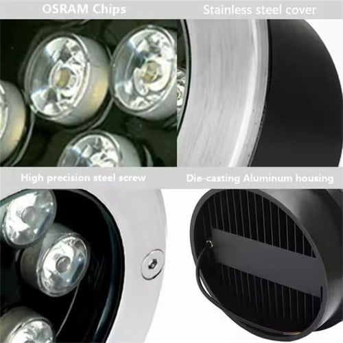 كشاف دفن أرضي عيون مدور بعدسة LED من الألومنيوم ان...