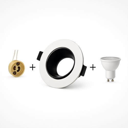 بكج ضد التوهج دائري عريض جرم ابيض داخلية اسود لامع...