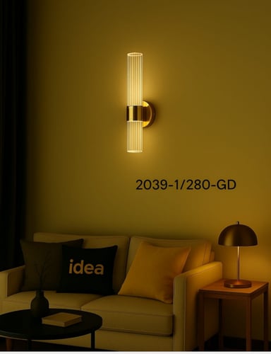 أبليك جداري مودرن أنبوبي ذهبي فاخر بطول 30 سم عرض...