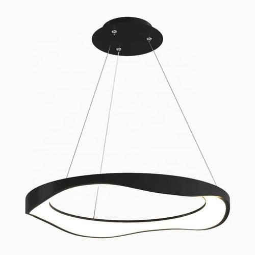 ثريا سقف LED مودرن | دائري بتصميم مموج | 60 سم | إ...