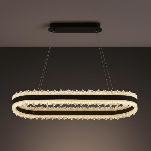 ثريا مودرن مستطيلة اسود| إضاءة ذكية بـ 3 ألوان | ك...