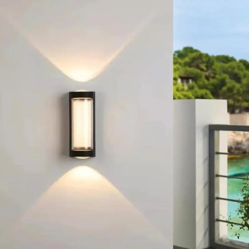 فانوس جداري خارجي LED أسود بإضاءة صفراء 30 واط OUT...