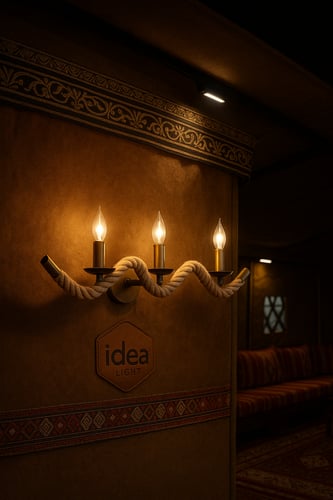 أبليك جداري تراثي حبل 3 لمبات L0068 | تصميم كلاسيك...