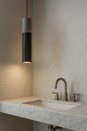 علاقي مفرد بتصميم شبك وا راس من الرخام الصناعي موج...