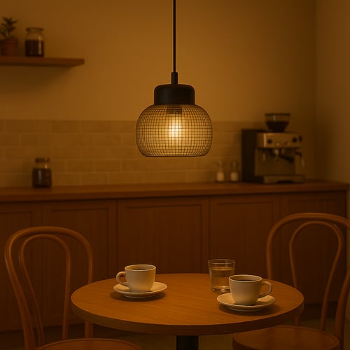 تعليقة إنارة ديكور بتصميم شبكي زجاجي معتم – موديل...