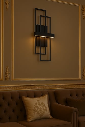 ابليك جداري مودرن 2023561W | تصميم هندسي أسود | إض...