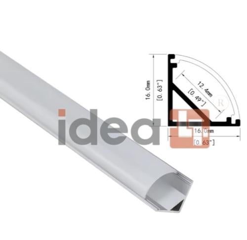 بروفايل زاوية جدار مضلع سيلفر 1.6*1.6*1 سم 3 متر X...