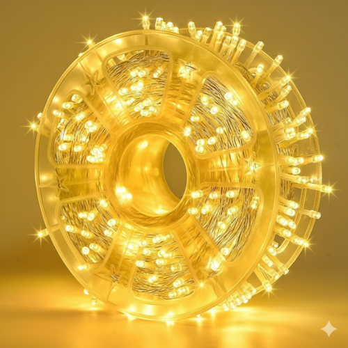 حبل زينة 100 متر 1000 لمبة كبير مكرة انارة اصفر 30...