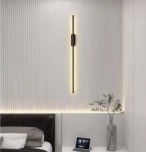أبليك جداري LED مودرن اسود7099 مسطرة انارة 3لون اض...
