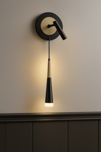 أبليك جداري ليد 5296 مع كشاف تراك متحرك بتصميم عصر...