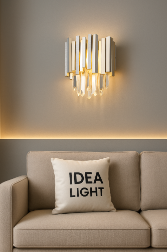 أبليك جداري فضي 4201/2W CH | إنارة حائطية مودرن بك...