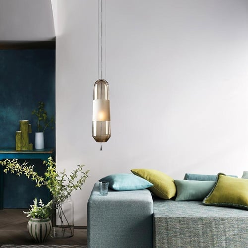اضاءة زجاجية معلقة عسلي مودرن موديل 3920D