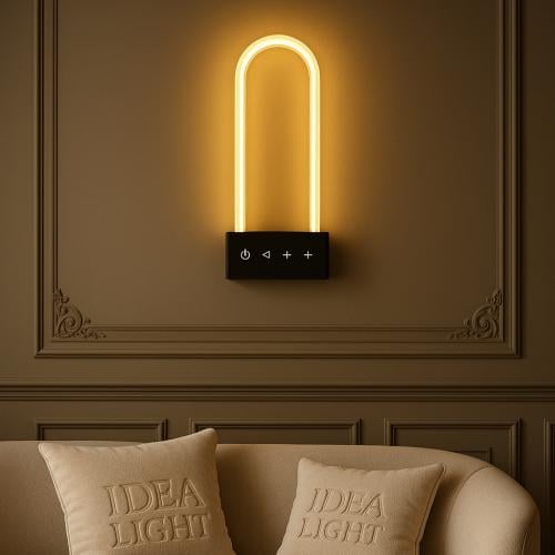 مصباح جداري LED 2053-2-BK | تصميم حرف U بتحكم لمس...