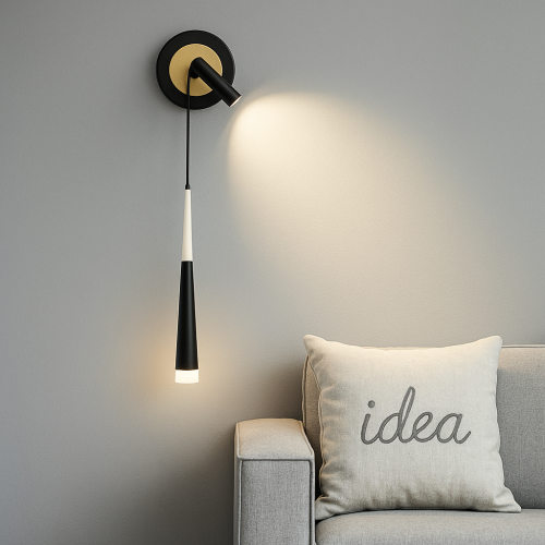 ابليك جداري LED ذهبي وأسود موديل 5303 ‎|‎ 29×60 سم...