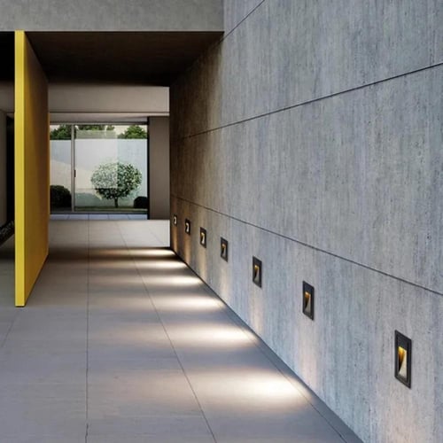 لمبات درج LED مربعة جرم اسود من الألومنيوم IP65 ضم...