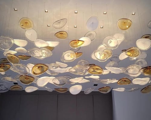 ثريا ستائر مستطيلة (2×1 متر) - 60 ورقة (شفاف، عسلي...